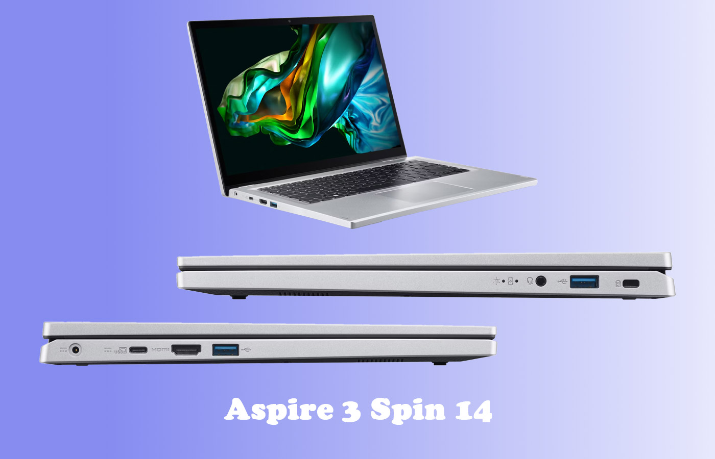 لپ تاپ 14 اینچی ایسر مدل Acer Aspire 3 Spin 14 A3SP14-31PT-38YA i3-N305